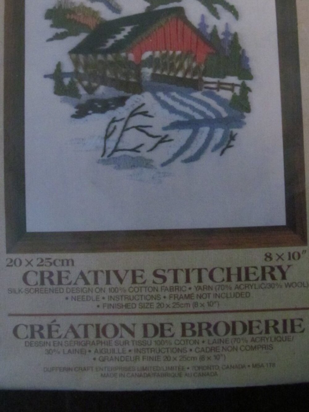 Crewel Embroidery Kit Covered Bridge - Picture 5 of 5